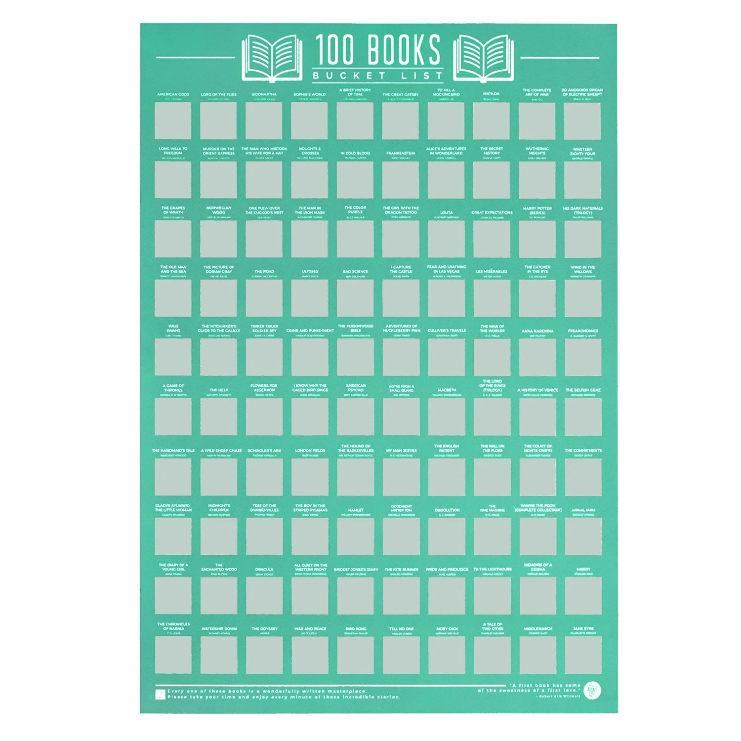 Gift Republic 100 Books Scratch Off Bucket List Poster 2 Gift Republic 100 Books Scratch Off Bucket List Poster - Image 2