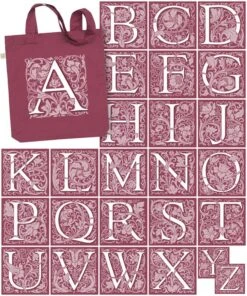 Personalised Decorated Initial Tote Bag -Literary Gift Shop Berry A Z