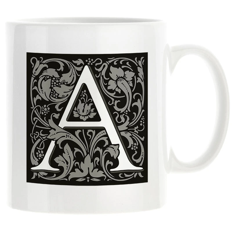 Personalised Decorated Initial Mug - Black 3 Personalised Decorated Initial Mug - Black - Image 3