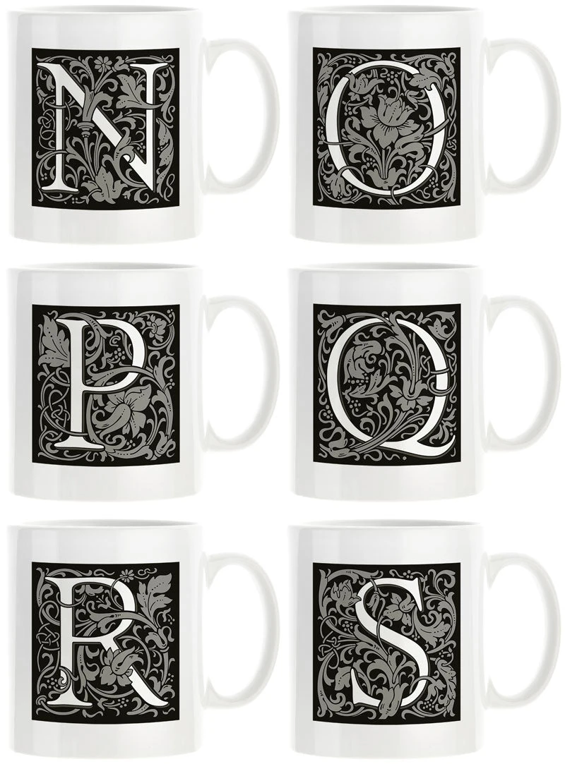 Personalised Decorated Initial Mug - Black 6 Personalised Decorated Initial Mug - Black - Image 6