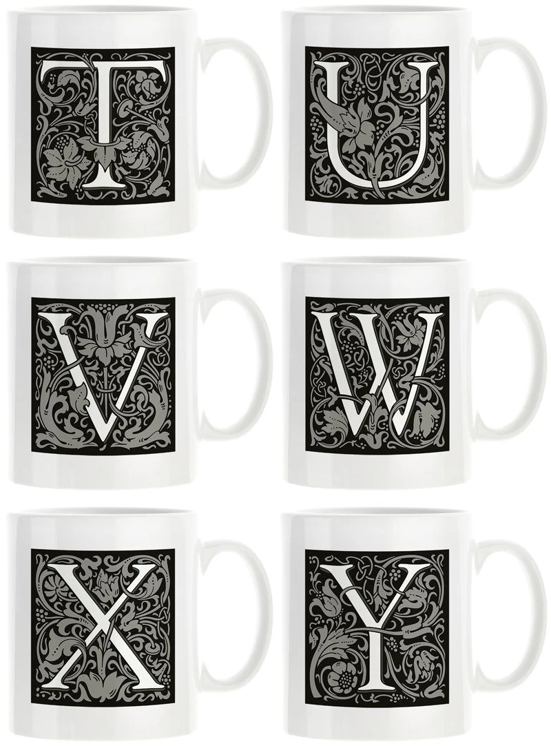 Personalised Decorated Initial Mug - Black 7 Personalised Decorated Initial Mug - Black - Image 7