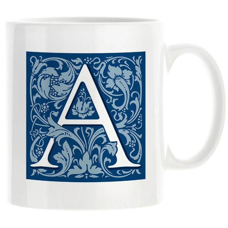 Personalised Decorated Initial Mug - Blue 3 Personalised Decorated Initial Mug - Blue - Image 3