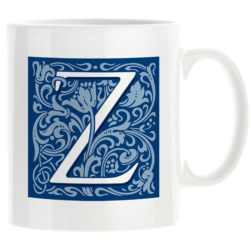 Personalised Decorated Initial Mug - Blue 8 Personalised Decorated Initial Mug - Blue - Image 8
