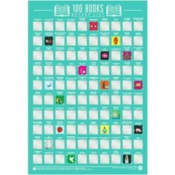 Gift Republic 100 Books Scratch Off Bucket List Poster