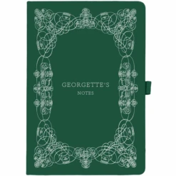 Personalised Personalised Notebook - Name & Decorated Border 20 Personalised Personalised Notebook - Name & Decorated Border -Literary Gift Shop Border green Georgette