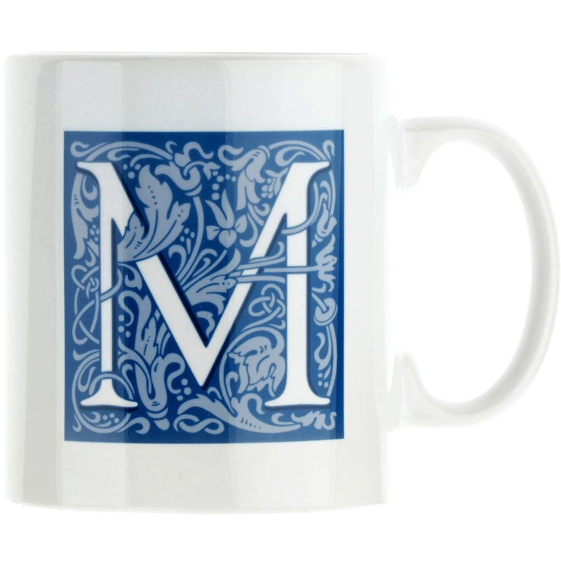 Personalised Decorated Initial Mug - Blue 1 Personalised Decorated Initial Mug - Blue