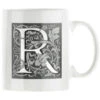 Personalised Decorated Initial Mug - Grey