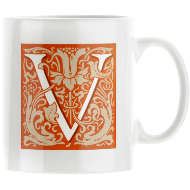 Personalised Decorated Initial Mug - Orange 1 Personalised Decorated Initial Mug - Orange