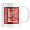 Personalised Decorated Initial Mug - Red