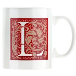Personalised Decorated Initial Mug - Red