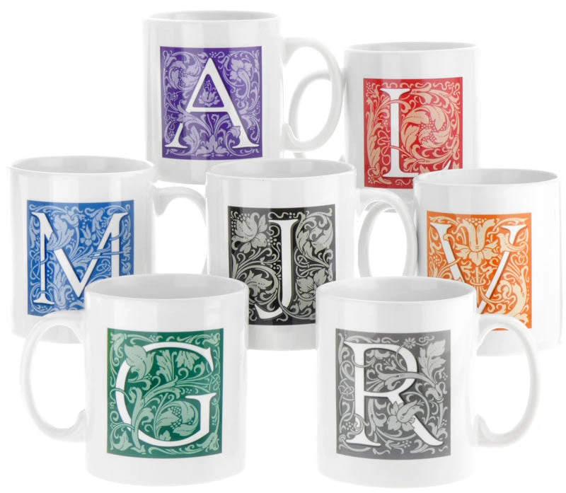 Personalised Decorated Initial Mug - Blue 2 Personalised Decorated Initial Mug - Blue - Image 2