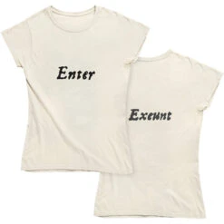 TLGC Epson Enter ... Exeunt First Folio T-shirt - Parchment - Choice Of Shapes/Styles