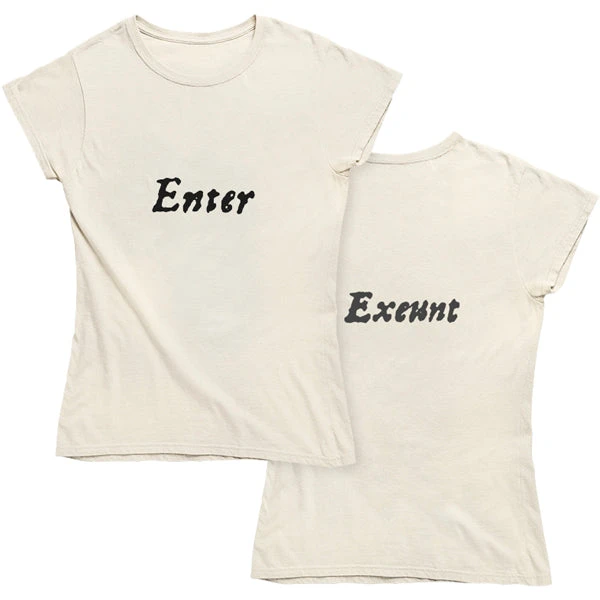 TLGC Epson Enter ... Exeunt First Folio T-shirt - Parchment - Choice Of Shapes/Styles 1 TLGC Epson Enter ... Exeunt First Folio T-shirt - Parchment - Choice Of Shapes/Styles