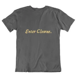 TLGC Epson Enter Clowne First Folio T-shirt - Grey - Choice Of Shapes/Styles -Literary Gift Shop EnterClowneunisexgrey
