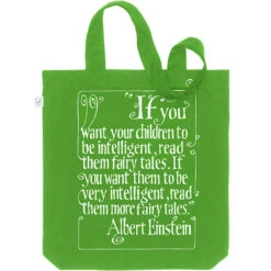 TLGC Epson Read More Fairy Tales Tote Bag -Literary Gift Shop FairyTalesTotebagleafgreen