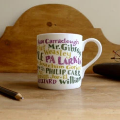 TLGC Fathers In Literature Mug -Literary Gift Shop Fathers mug on table cropped