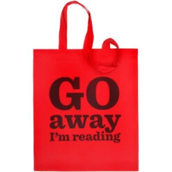 TLGC Epson Go Away I'm Reading Bag -Literary Gift Shop GoAwayBagNEWred72
