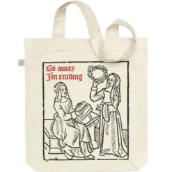 TLGC Epson Go Away I'm Reading Woodcut Tote Bag