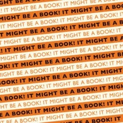 TLGC It Might Be A Book! Wrapping Paper Orange/Black