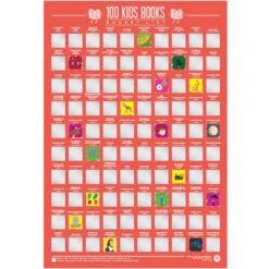 Gift Republic 100 Kids Books Scratch Off Bucket List Poster