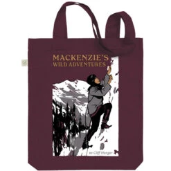Personalised Personalised Book Cover Tote - Mountain Adventure -Literary Gift Shop Mountain Adventures maroon