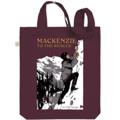 Personalised Personalised Book Cover Tote - Mountain Adventure -Literary Gift Shop Mountain Rescue maroon