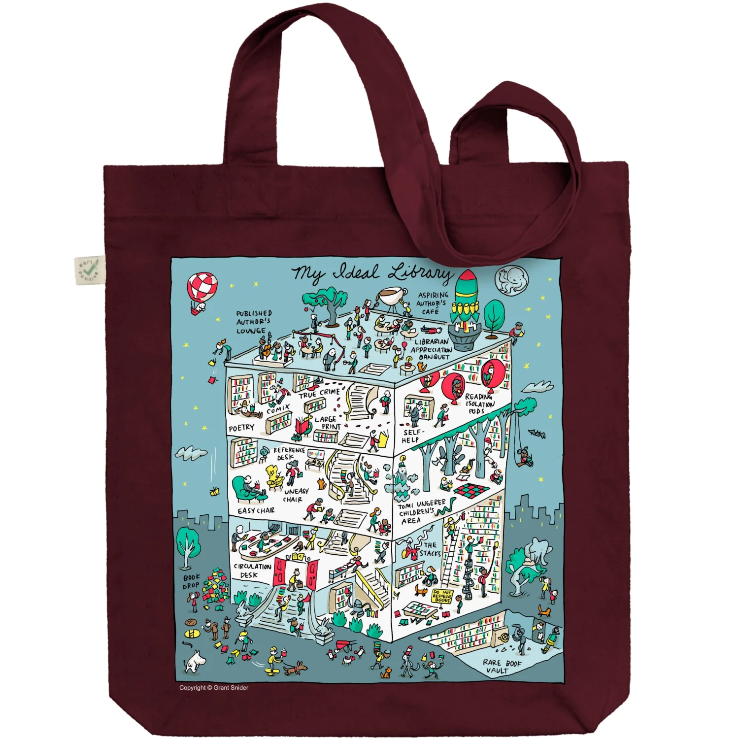 TLGC Epson My Ideal Library - Grant Snider Tote Bag 1 TLGC Epson My Ideal Library - Grant Snider Tote Bag