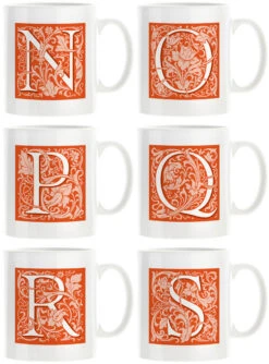 Personalised Decorated Initial Mug - Orange 13 Personalised Decorated Initial Mug - Orange -Literary Gift Shop Orange N S