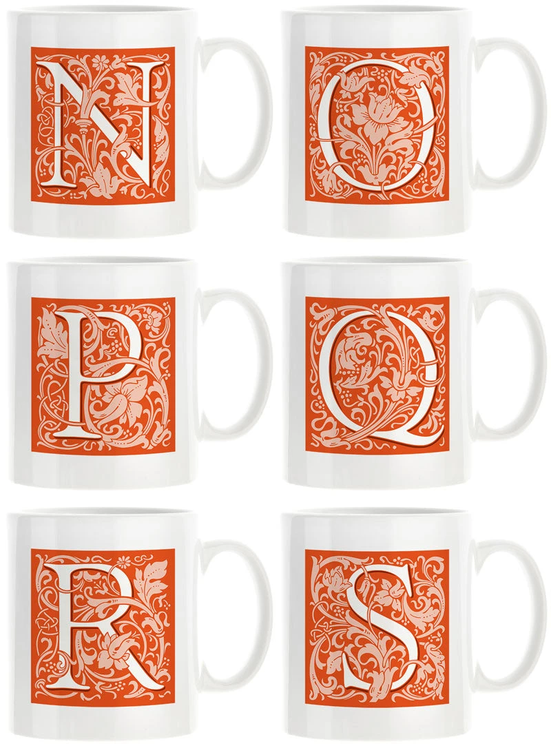 Personalised Decorated Initial Mug - Orange 6 Personalised Decorated Initial Mug - Orange - Image 6