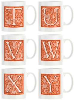 Personalised Decorated Initial Mug - Orange 14 Personalised Decorated Initial Mug - Orange -Literary Gift Shop Orange T Y