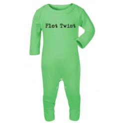 TLGC Epson Plot Twist Baby Rompersuit 5 TLGC Epson Plot Twist Baby Rompersuit -Literary Gift Shop Plot Twist Romper Green