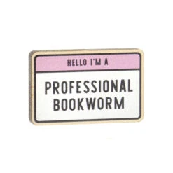 Faire Professional Bookworm Wooden Brooch