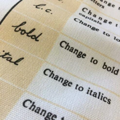 TLGC Epson Proofreader's Correction Marks Tea Towel -Literary Gift Shop Proof 1