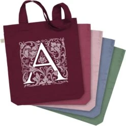 Personalised Decorated Initial Tote Bag
