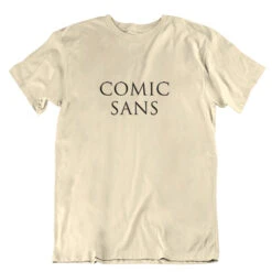 TLGC Epson Comic Sans Fan T-shirt - Choice Of Shapes/Styles -Literary Gift Shop Unisex Comic Sans Trajan Main