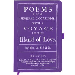 TLGC Mimaki Island Of Love Aphra Behn Notebook -Literary Gift Shop behnIslandofLovenotebookpurple