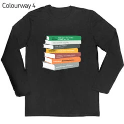 Personalised Long-sleeved Personalised Bookshelf T-shirt -Literary Gift Shop black long sleeve colourway 4copy