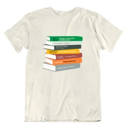 Personalised Personalised Bookshelf T-shirt - Cream 5 Personalised Personalised Bookshelf T-shirt - Cream -Literary Gift Shop cream colourway 4