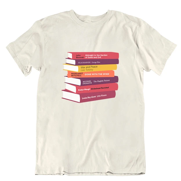 Personalised Personalised Bookshelf T-shirt - Cream 2 Personalised Personalised Bookshelf T-shirt - Cream - Image 2
