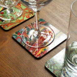 TLGC Mimaki Endpaper Coasters - Set Of 4 -Literary Gift Shop endpapercoastersD