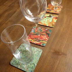 TLGC Mimaki Endpaper Coasters - Set Of 4 -Literary Gift Shop endpapercoastersE