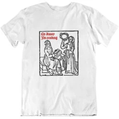 TLGC Epson Go Away I'm Reading Woodcut T-shirt - Choice Of Shapes/Styles