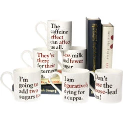 TLGC Grammar Grumble Mugs Set -Literary Gift Shop grammarmugsbonechinaGROUPONBOOKS