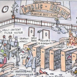 TLGC Epson Public Library - Grant Snider Tea Towel 10 TLGC Epson Public Library - Grant Snider Tea Towel -Literary Gift Shop libraryposterteatowelsniderA