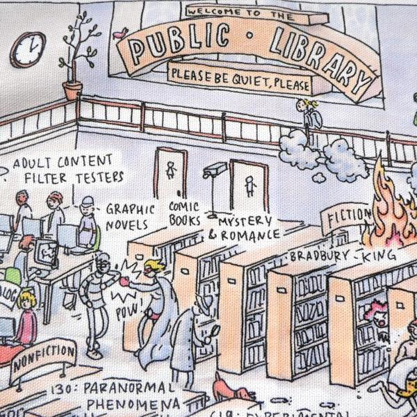 TLGC Epson Public Library - Grant Snider Tea Towel 5 TLGC Epson Public Library - Grant Snider Tea Towel - Image 5