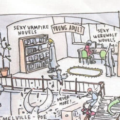 TLGC Epson Public Library - Grant Snider Tea Towel 11 TLGC Epson Public Library - Grant Snider Tea Towel -Literary Gift Shop libraryteatowelB