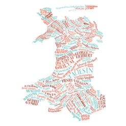 Bookish Literary Map Of Wales / Map Llenorion Cymru