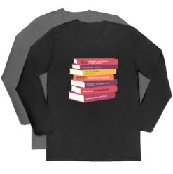 Personalised Long-sleeved Personalised Bookshelf T-shirt