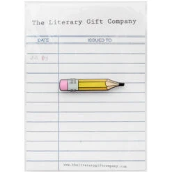 TLGC HB Pencil Enamel Pin -Literary Gift Shop pencil pin card