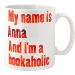 Personalised Personalised Bookaholic Mug -Literary Gift Shop personalised bookaholic mug red orange 9518 p